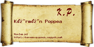 Kármán Poppea névjegykártya